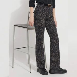 LYSSE Patterned Baby Boot Refined Tweed Print Ponte Pull-on Tummy Panel Pants S